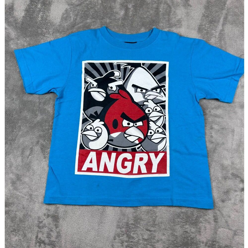 Angry Birds Boys Blue Graphic T-Shirt Size XL (7)